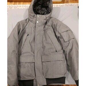Eddie Bauer Weatheredge Coat Men's Medium Down Filled Jacket Gray Outdoor EUC